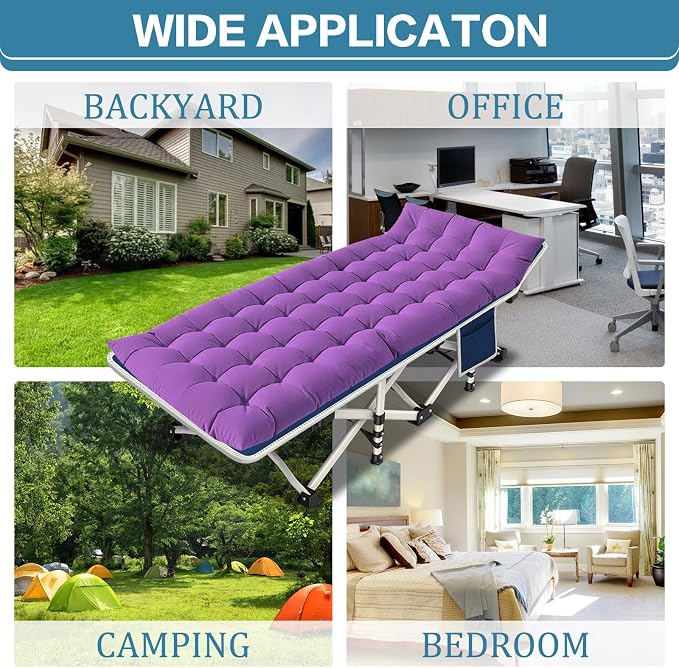 Cot With Purple Pad