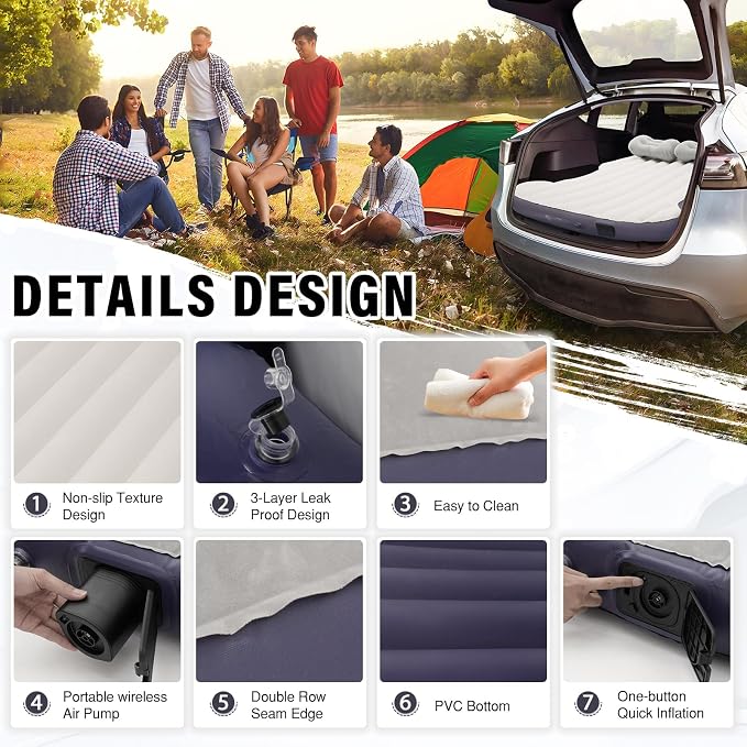 For Tesla Model Y 2020-2025 2026 Grey With Blue
