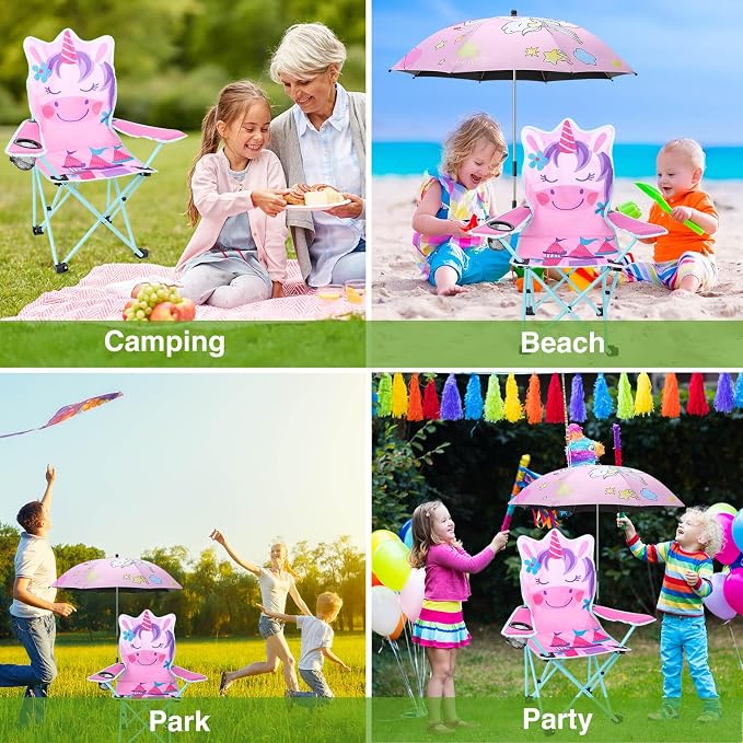 Pink Unicorn With Umbrella