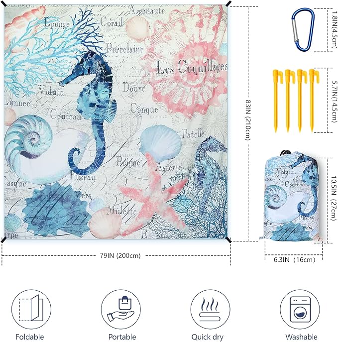 Blue - Vintage Seahorse
