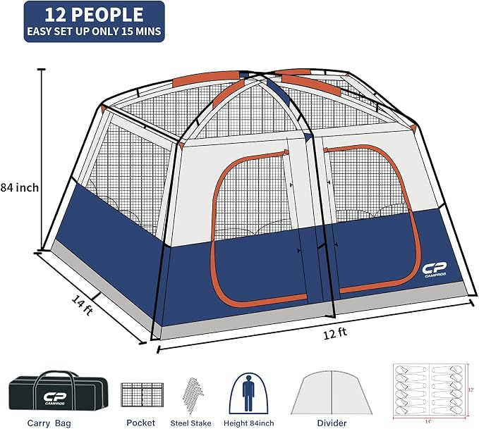 Blue-12 person tent
