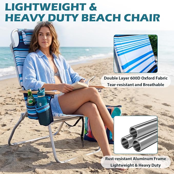 High Back 2 Pack Blue Stripe