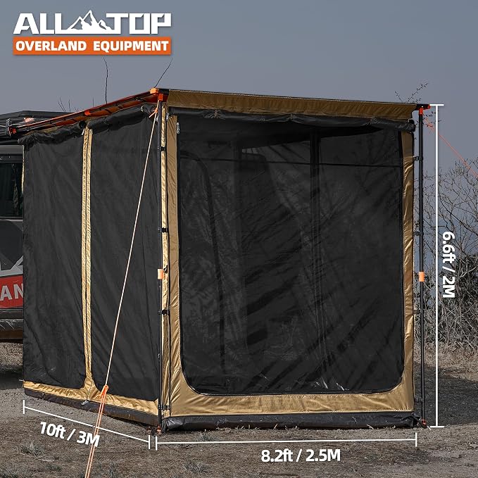 Black Coating, Awning Room for 8.2*10ft Roof