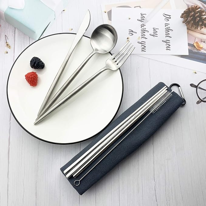 Silver-blue pouch
