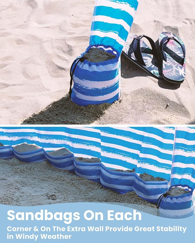 6' x 6' Blue Stripes with Changing Room