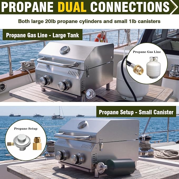 2 burner with Dual Connections&Boat Ship