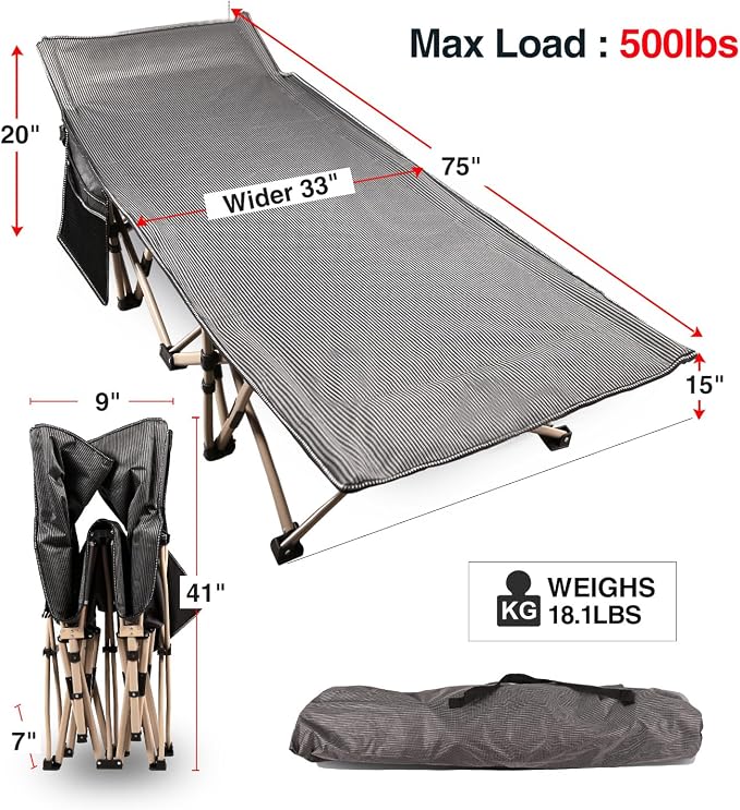 Gray Oversized Cot