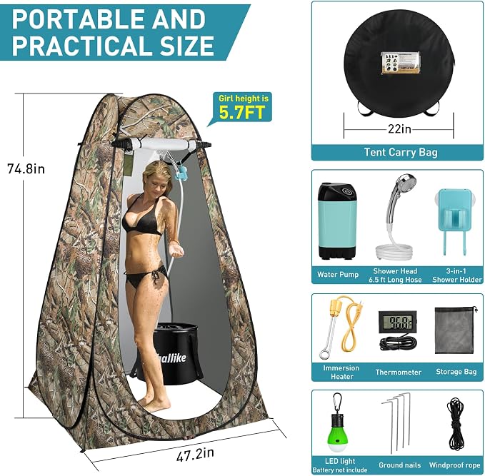 Hot Shower Kit with Tent