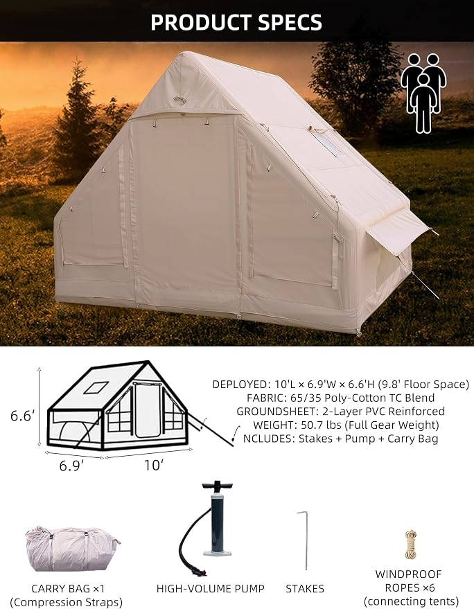6.3P-Tent Inflatable BeigeUS