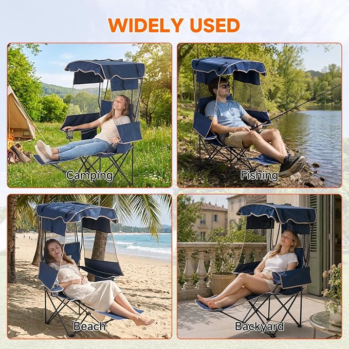 Navy Blue With Footrest