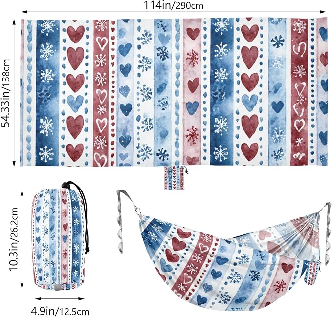 Snowflakeshearts Stripes Blue