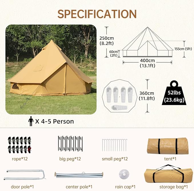 13ft*13ft*8.2ft (4-5 person)(Ginger)