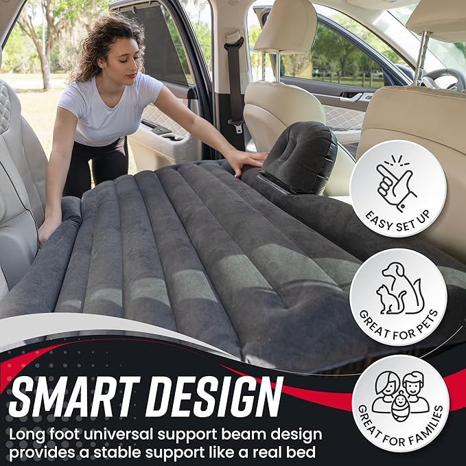 2 Pk. Grey Inflatable Car Mattress