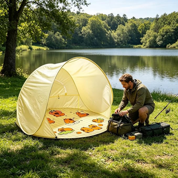 Cartoon pattern tent+ground pegs+storage bag