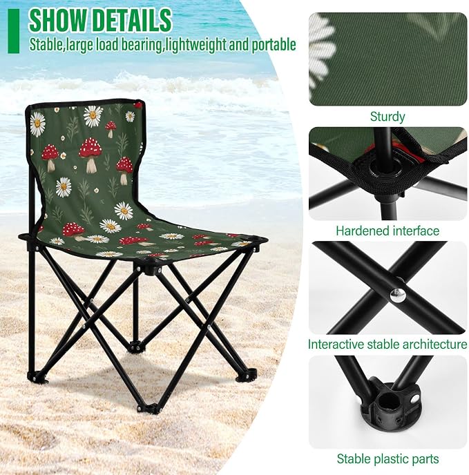 Boho Mushroom Daisy Green