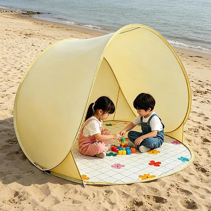 Lemon yellow flower tent+ground nails+storage bag