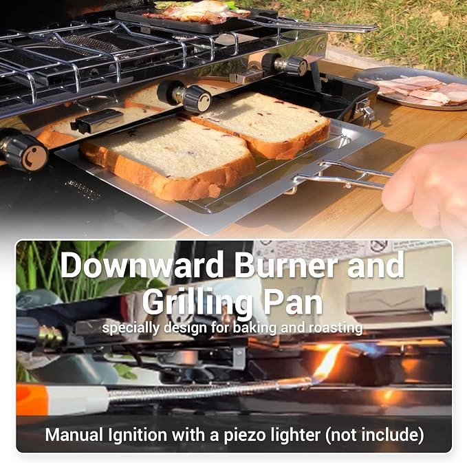 Black-3 burner+griddle-20400BTU