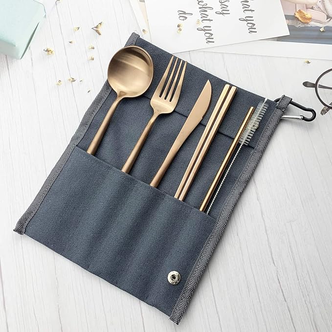 Rose gold-blue pouch