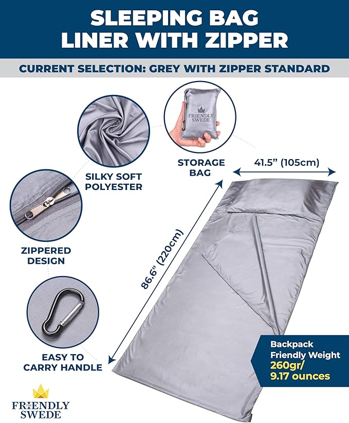 Grey Polyester - Zipper