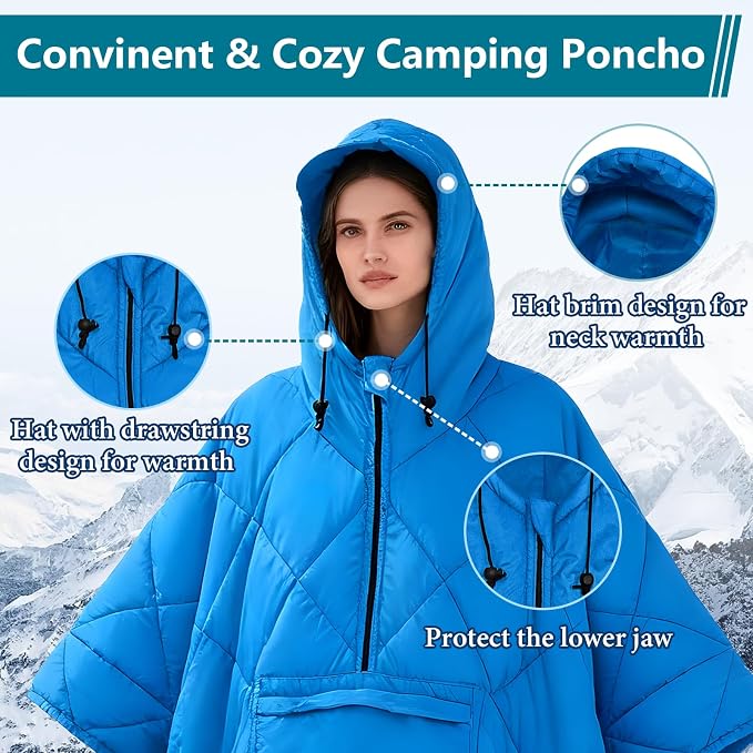 Blue Blanket Poncho