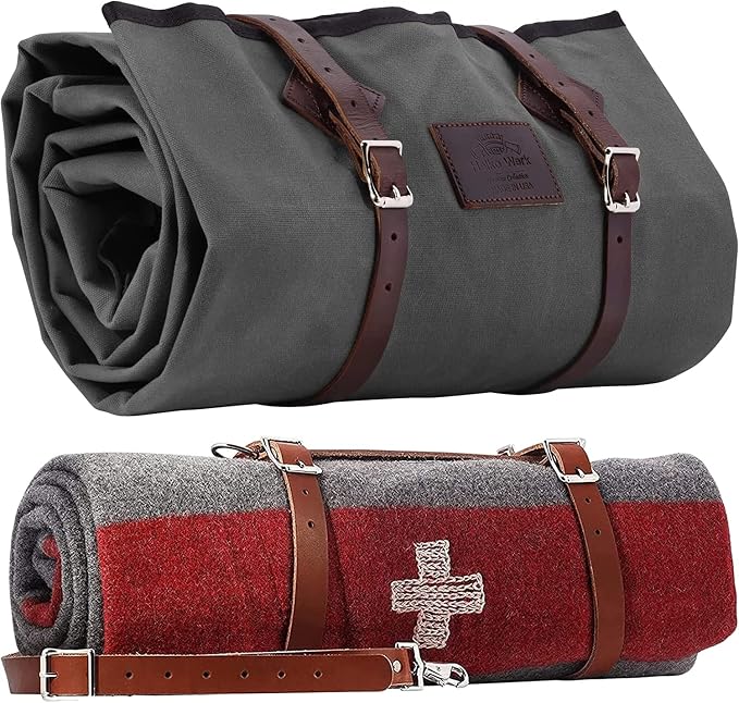Slate Gray Bedroll & Swiss Army Blanket Bundle