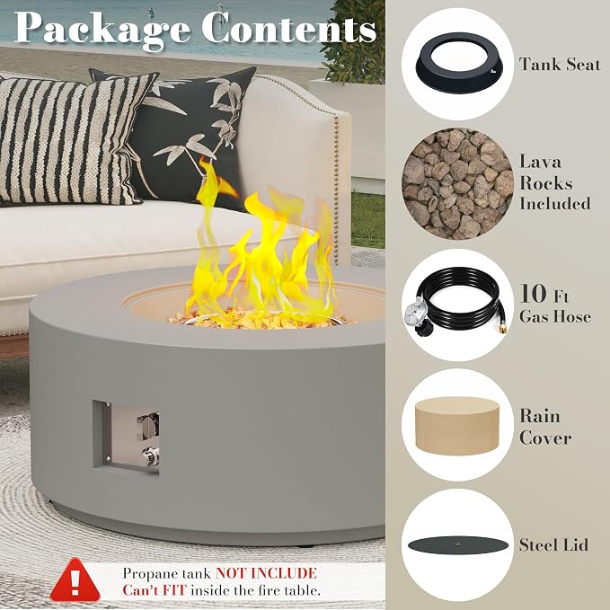 Grey - Minimalist Fire Pit Table