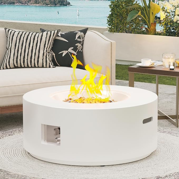 White - Minimalist Fire Pit Table