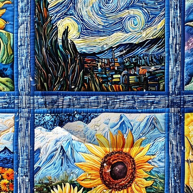 Blue Cartoon Sunflower 4