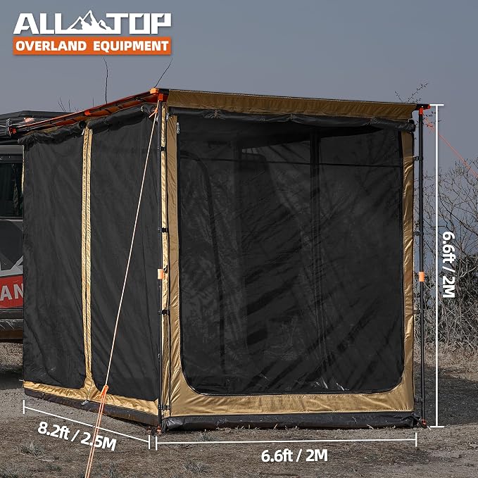 Black Coating, Awning Room for 6.6*8.2ft Roof