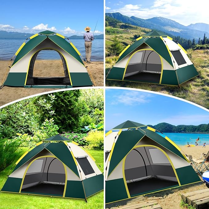 Green with doors and windows 3-4 person