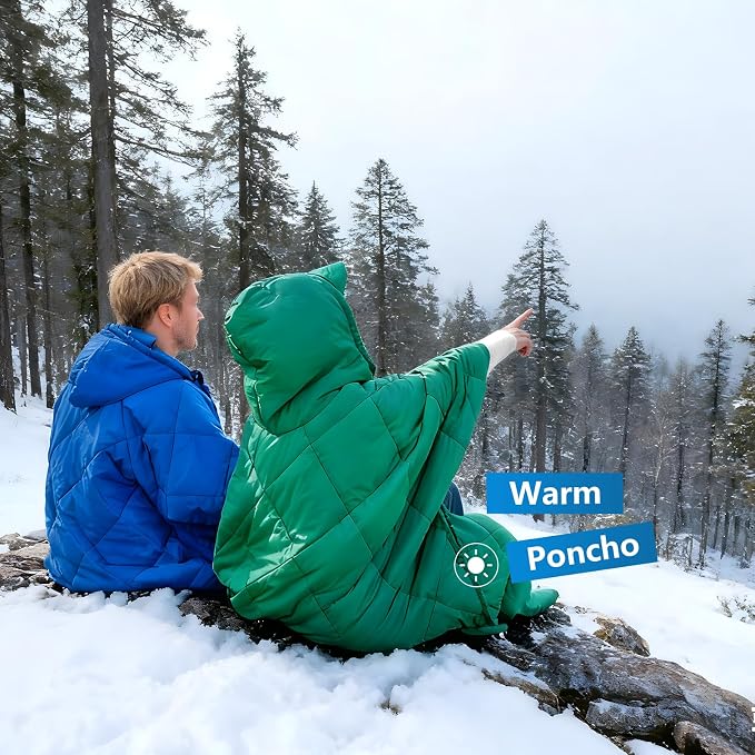 Blue Blanket Poncho