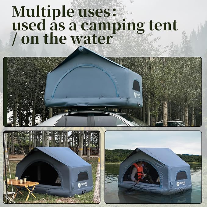 Upgraded Inflatable Roof Tent with 90°awning