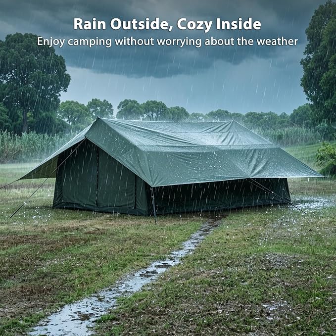 11.81ft*15.75ft*7.22ft (8-12 person)(Green)(w/ Rain Cover)