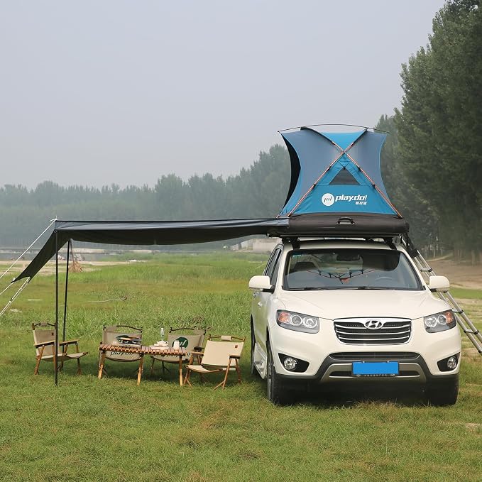 Tent with 90°awning