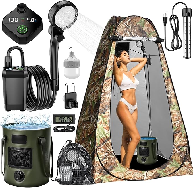 Portable Hot Shower with Tent