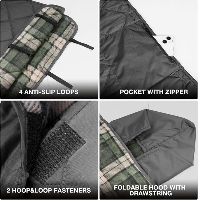 Black Outer With Blue Plaid Fleece