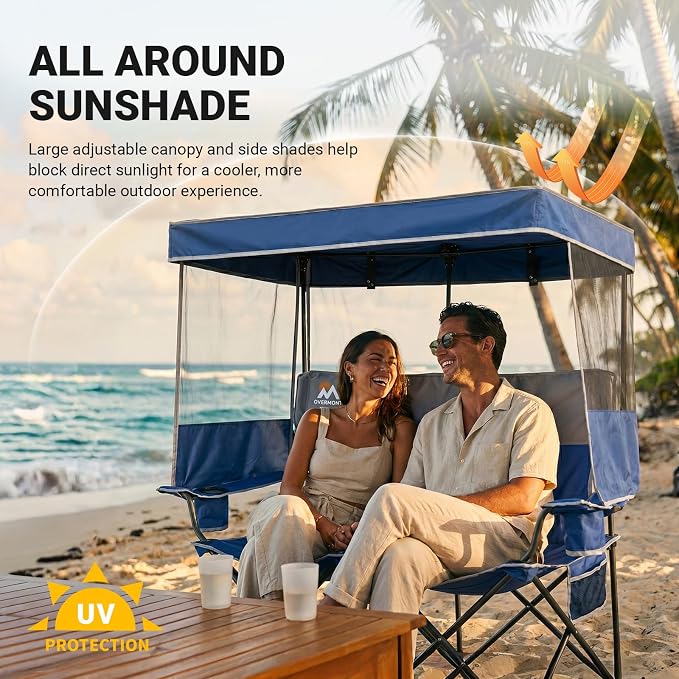 Loveseat With Adjustable Canopy Shade