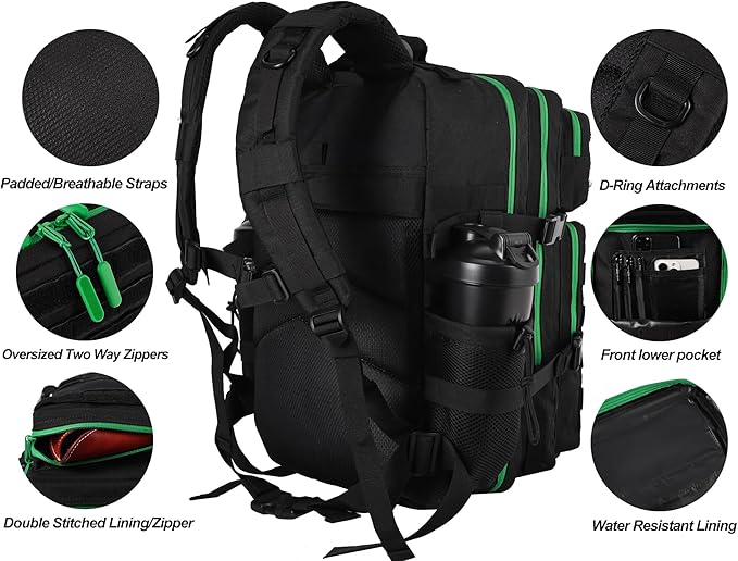 1.0 Black With Green Zipper