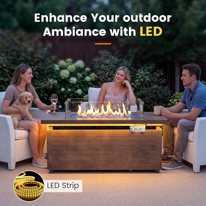 Teak Finish w Golden LED