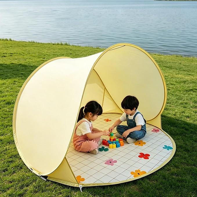Lemon yellow flower tent+ground nails+storage bag