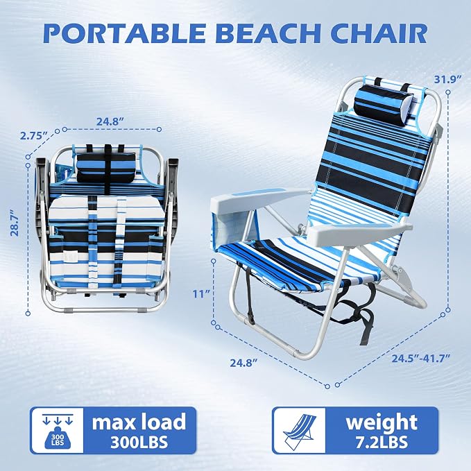 2 Pack Coastal Blue Stripe