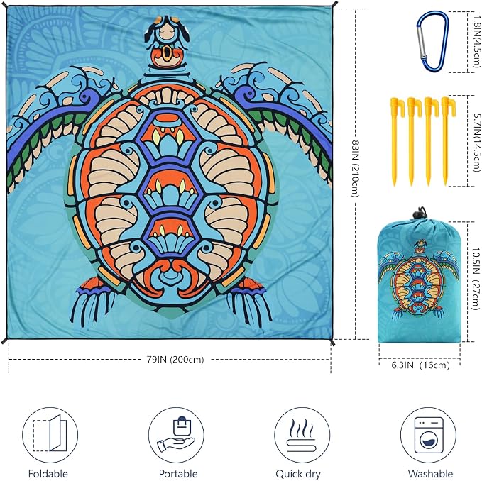 Colorful Sea Turtle-mandala Bottom