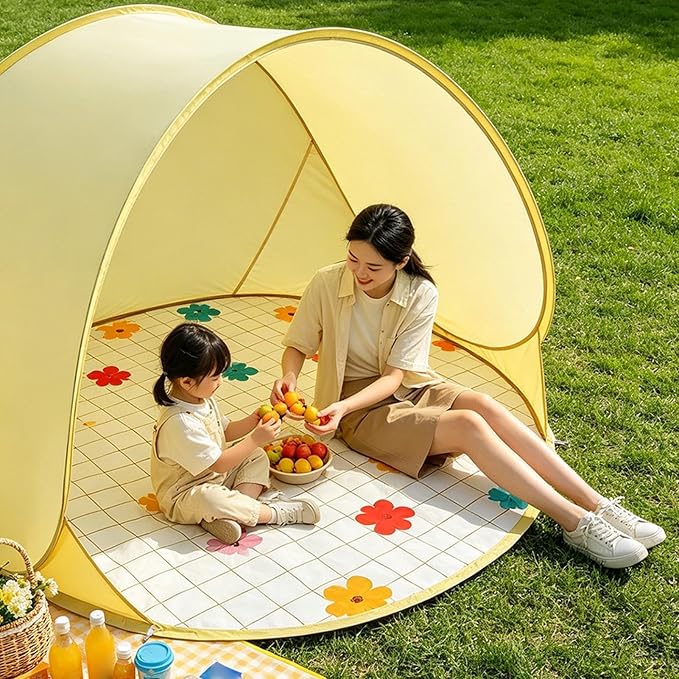 Lemon yellow flower tent+ground nails+storage bag