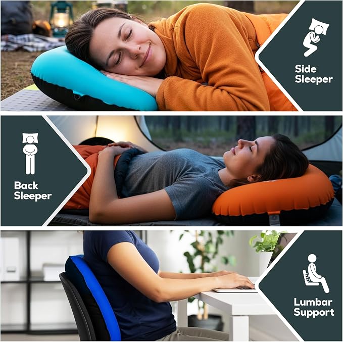 Orange Camping Pillow