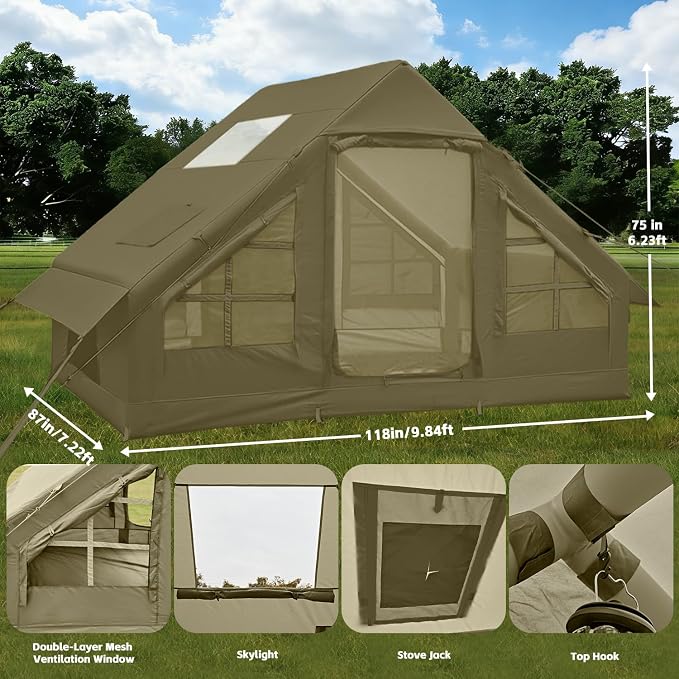 New Update 4-6 Person Skylight and Stove Jack/Green