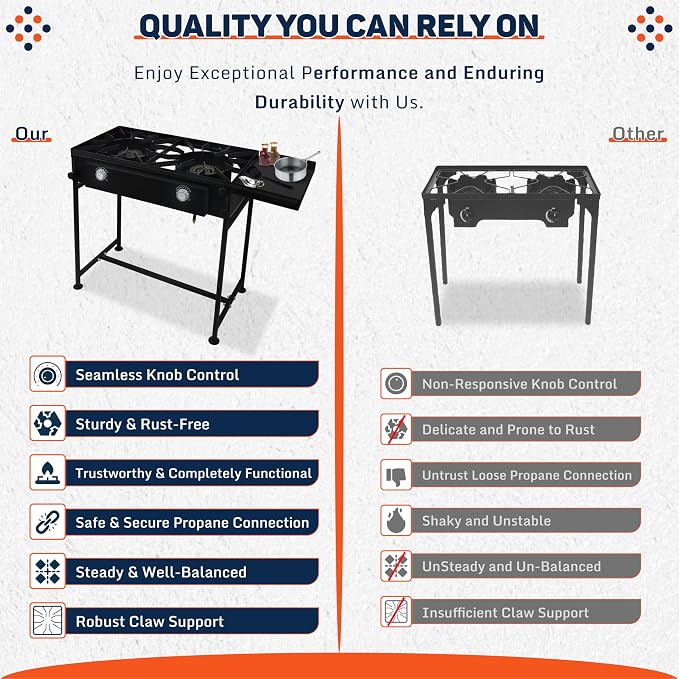 Two Burner Stove + Side Shelf