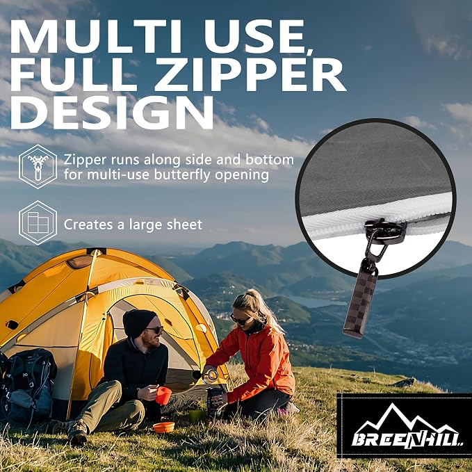 Double (Fits 2 People) - Gray with Zipper