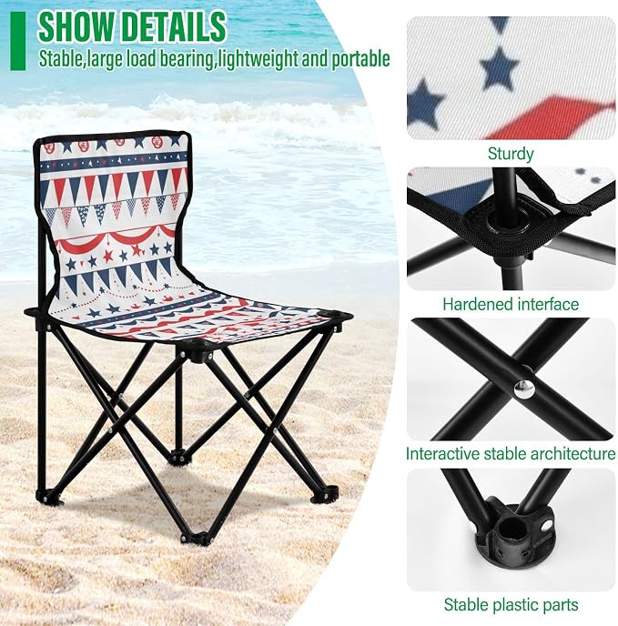 White Banner Stripe July 4th