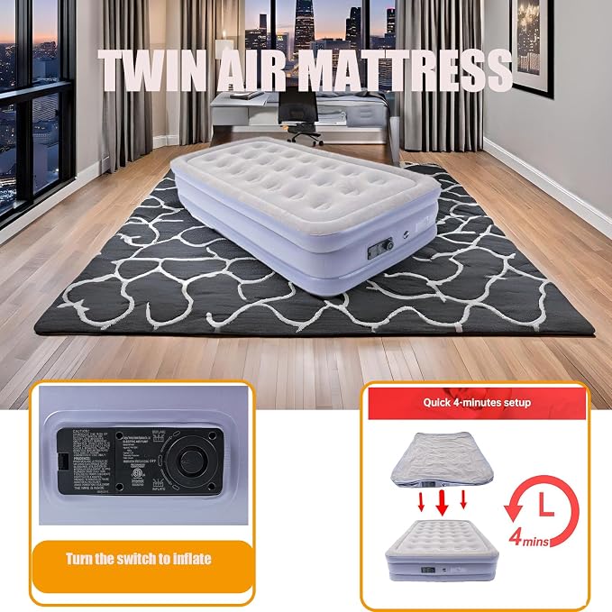 High Bed Twin Gray