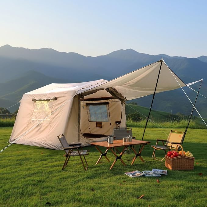 8 sq Beige Air Tent + Canopy